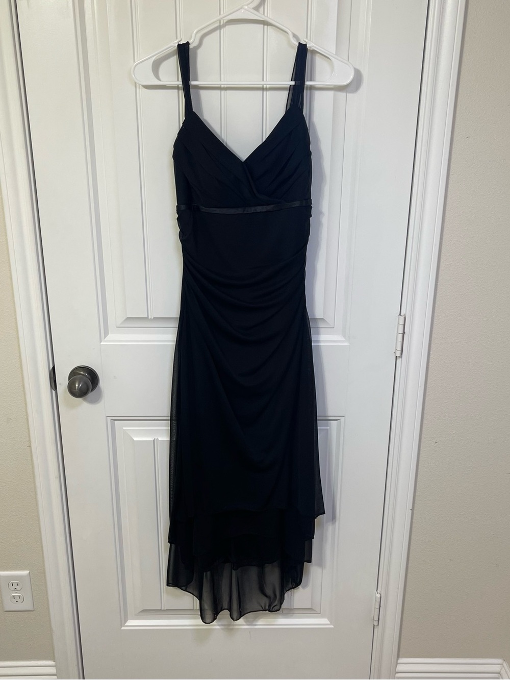 Y2K Ruby Rox Black Mesh Ruched High-Low Cocktail Party Dress Large Homecoming